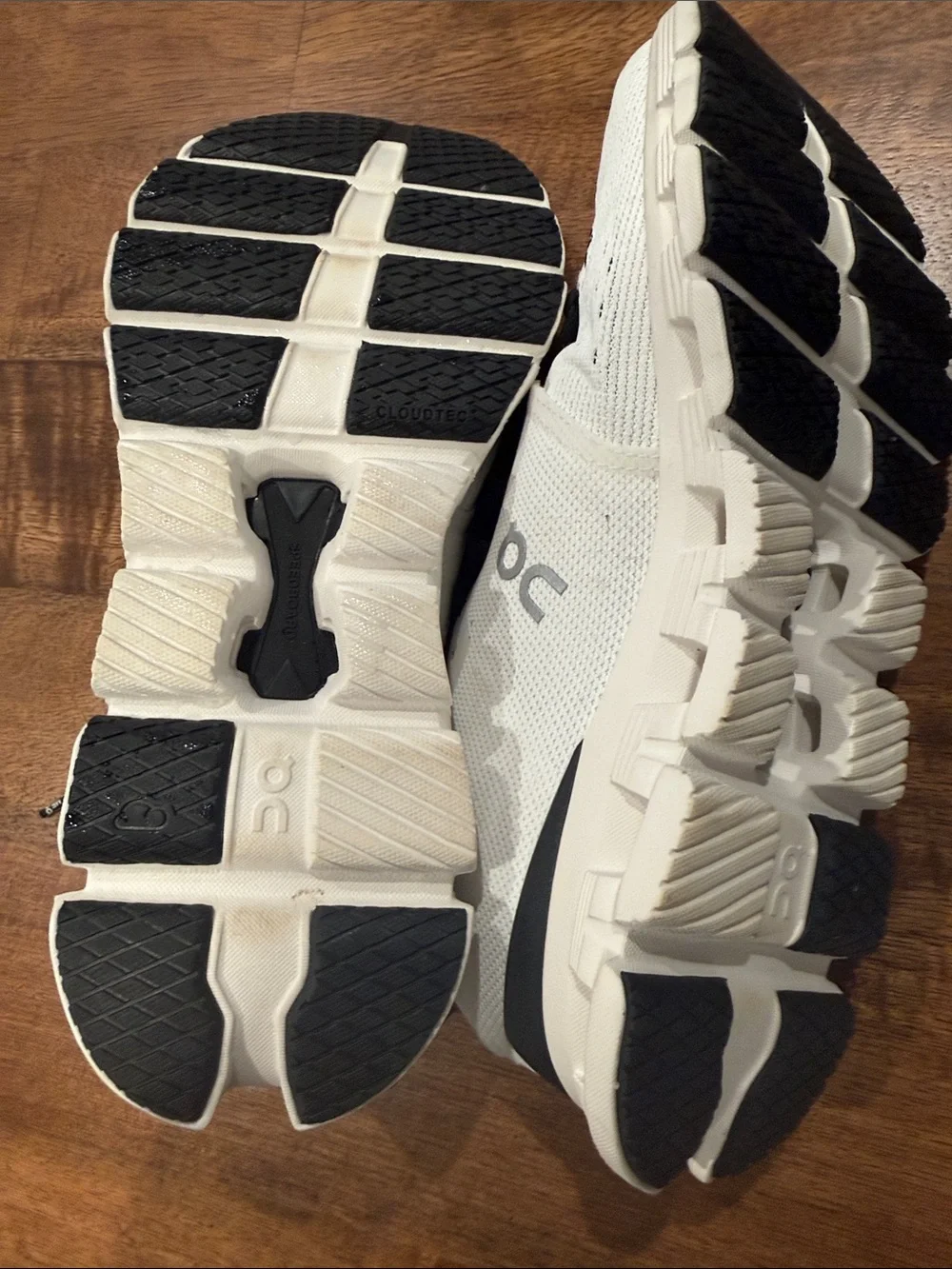 On Clouds Lightweight White and Black Women's Running Sneakers